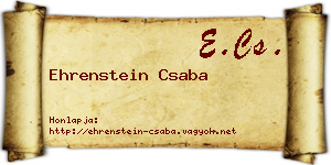 Ehrenstein Csaba névjegykártya